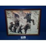 A framed Print entitled 'The back Door' depicting Operation Nimrod by John Tidewell dedication