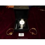 Three Ladies watches including Fossil, Seiko and Dyberg/Kern, in original box.