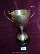 An EPNS Trophy marked 'Vaynor & District Agricultural Improvement Society Teddington Controls Ltd