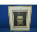 A framed Etching of 'Beethoven' signed bottom right Pokorny.