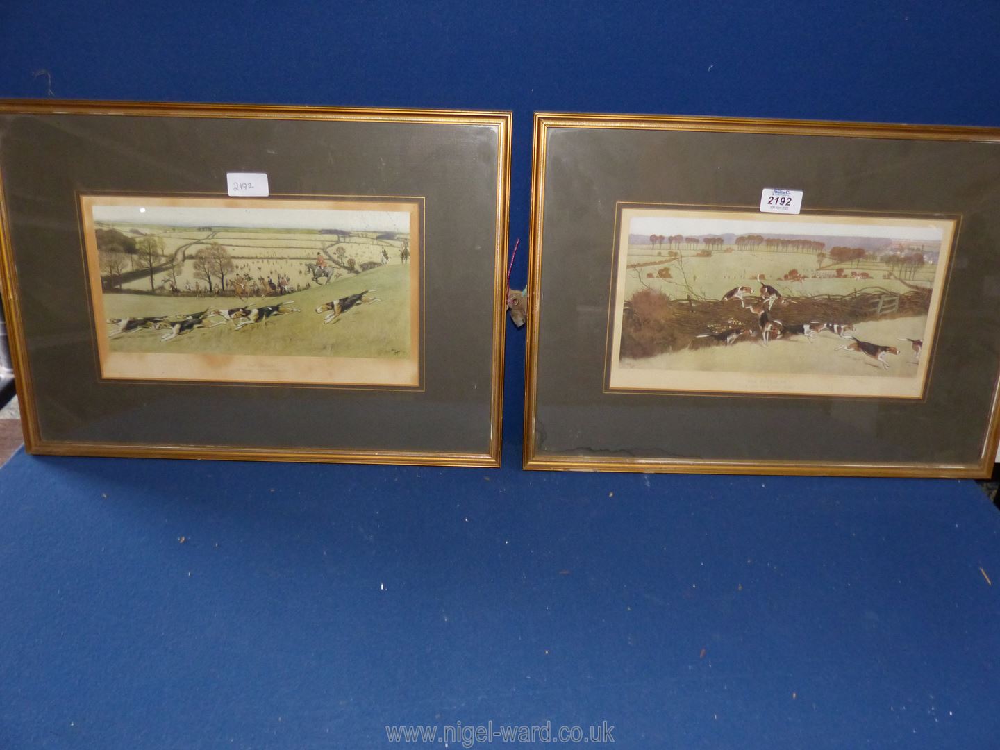 A pair of framed and mounted hunting Prints 'The Quorn from Billesdon Coplow' and 'The Pytchley