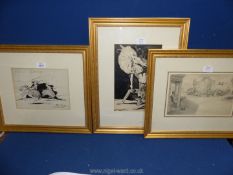 Two framed and mounted Helen Jacobs Prints 'Peter Pixy' and 'Ballet Dancers' and a J.R.