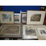 A quantity of pictures to include Prints of a rabbit, 'One Mile from Gretna', Ltd.