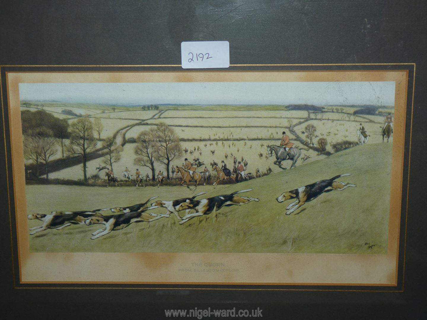 A pair of framed and mounted hunting Prints 'The Quorn from Billesdon Coplow' and 'The Pytchley - Image 11 of 17