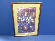 A framed and mounted Print titled 'Vase of Flowers', signed lower right Caroline Downey.