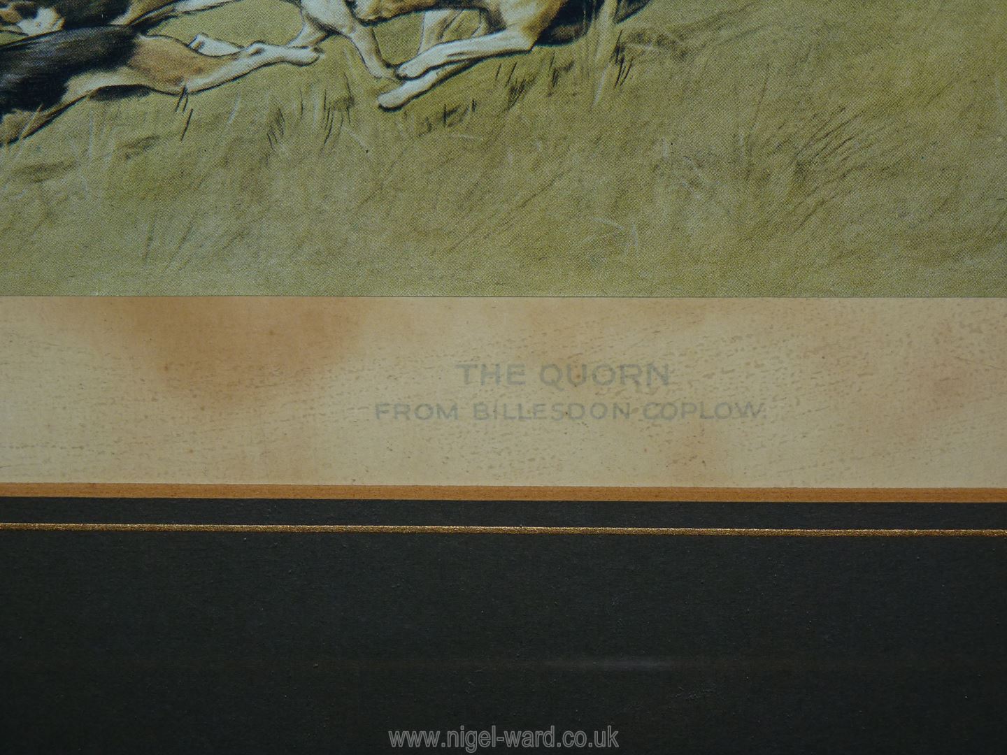 A pair of framed and mounted hunting Prints 'The Quorn from Billesdon Coplow' and 'The Pytchley - Image 12 of 17