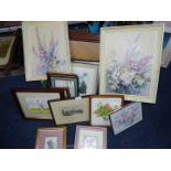 A quantity of Prints to include a pair of Vernon Ward floral prints,