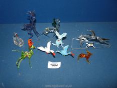 A small quantity of glass animals including Swan, horse and hounds, etc.