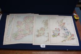 A Geological Map of The British Isles and physical maps by E.
