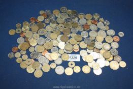 A quantity of foreign coins including USA, French,