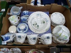 A quantity of china including large boxed Wedgwood 'Ashdown House' plate, part tea sets etc.