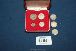 A cased set of four Maundy 1976 silver coins, including 4, 3, 2 and 1 pence pieces,