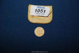 A shield back Gold half sovereign 1864.