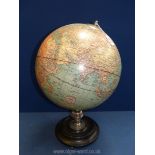A Weber Costello 12" Terrestrial Globe.