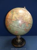 A Weber Costello 12" Terrestrial Globe.