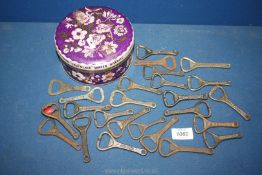 A quantity of old bottle openers including Arkell's Ales, Stroud brewery, Lamb Brewery, etc.