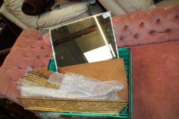 A 19th c. gilt frame for restoration with mirror.