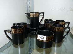 A Portmeirion Greek Key coffee set for six
