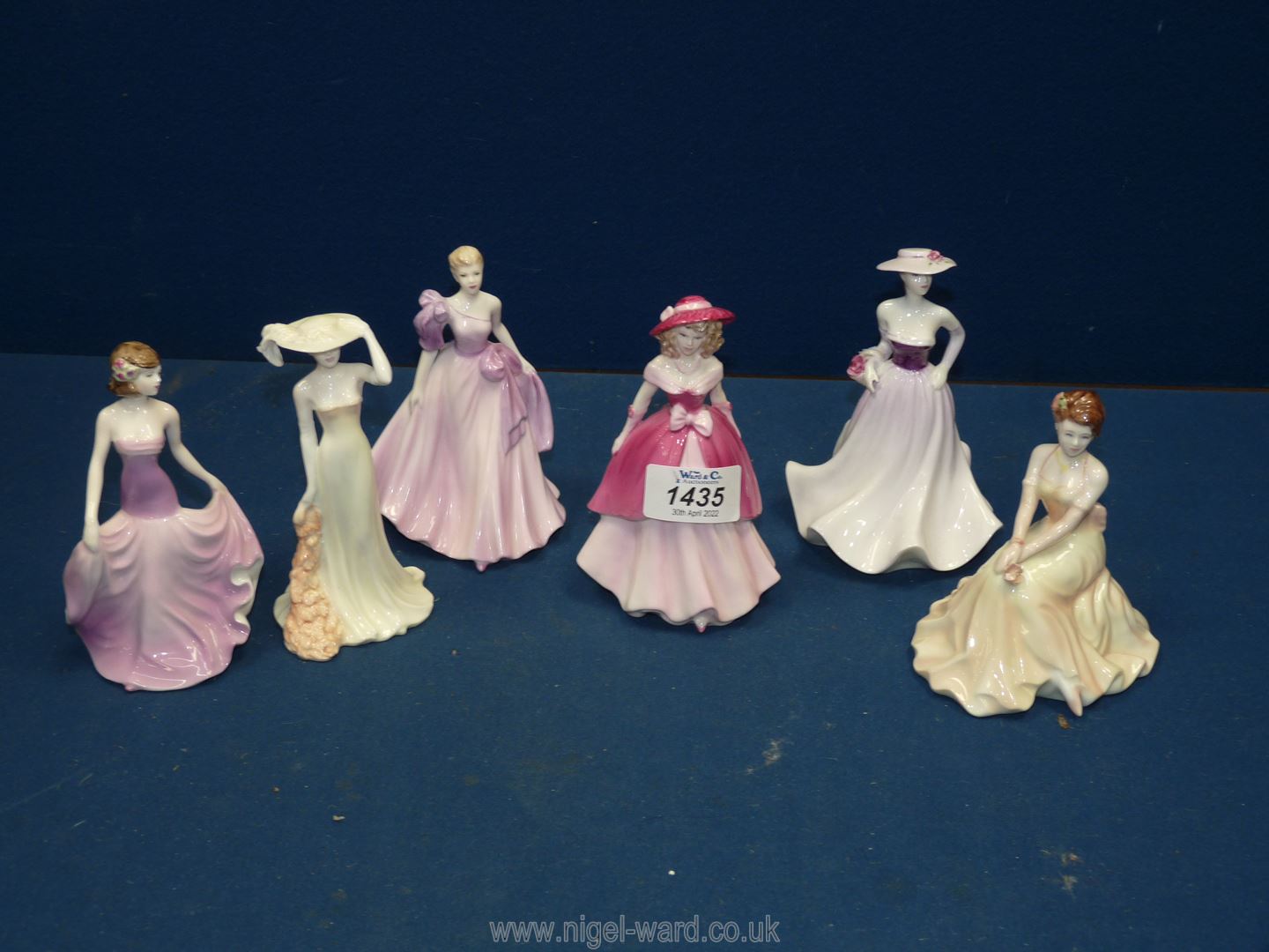 Six small Coalport figures of elegant ladies including Endless Love, Selina, Loretta, Imogen, - Image 3 of 3