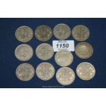 A quantity of half crowns including 3 George V half crowns,