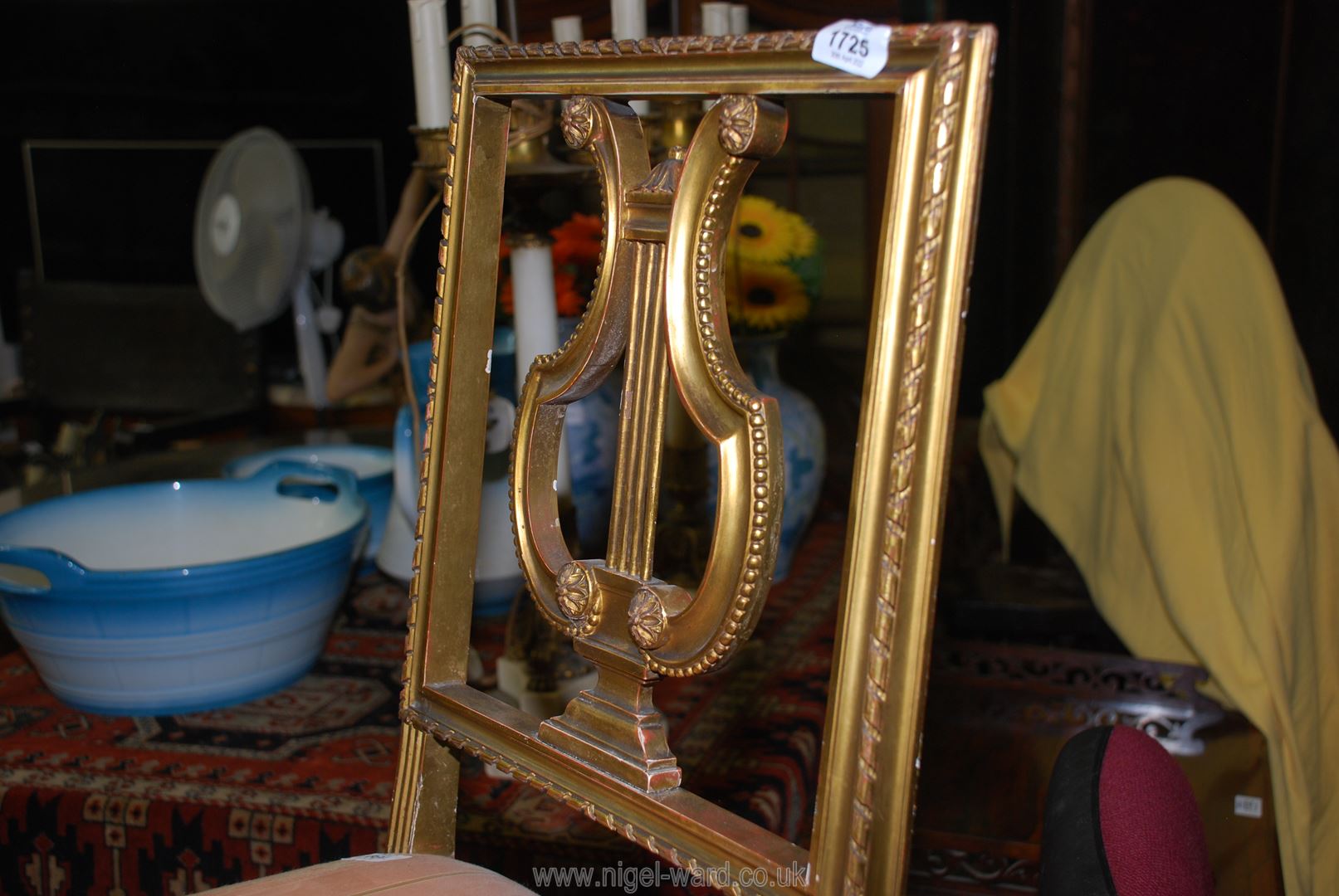 A pretty gilded framed lyre-back Side Chair having turned and fluted legs, - Image 2 of 2