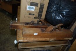 Two large antique carpenter's Planes, one stamped ''J.B.