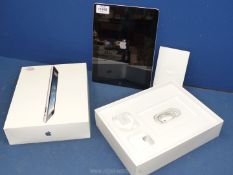 An Apple iPad (4th generation) 32GB Wifi, Model A1458, with Original Box, Charger,