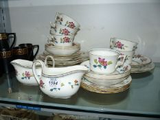 A Wedgwood 'Chinese Flowers' tea set , no sugar bowl or teapot but other pieces of same design.