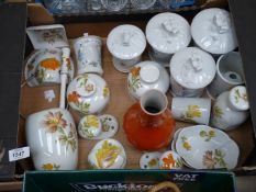 A quantity of china including 'Porcelain de Paris Decor Aimee' toilet brush holder, door handle,
