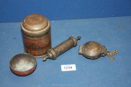 A small quantity of miscellanea including ornate tea Caddy,