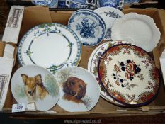 A quantity of plates including Royal Worcester 'Chinoiserie' in blue and green, Doulton 'Alma',