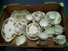 A Duchess part Teaset, Beresford Brothers part green floral tea set,