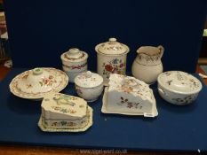 A quantity of china including Spode cheese dish and lidded jar, Royal Worcester lidded dish,