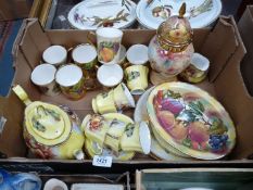 A quantity of china including a part Teaset with fruit and berries design,