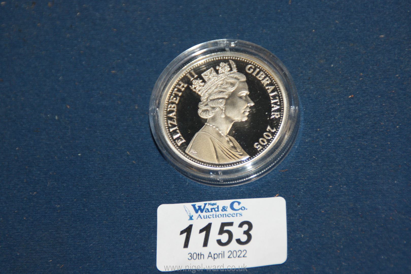 A Battle of Trafalgar Lord Horatio Nelson, 2005 Silver Proof Gibraltar £5 Coin, - Image 2 of 2