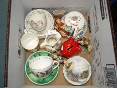 A quantity of china including Wedgwood Beatrix Potter plates and mug, Poole trinket pot,