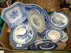 A good quantity of blue and white china including Booth's 'real Old Willow' plates,