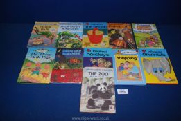 A quantity of Ladybird books including The Zoo, The Beach, Shopping etc.