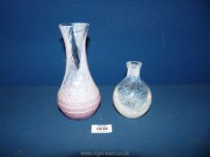A Caithness slender pink streaked vase 7 1/2" tall,