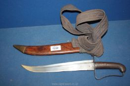 An old Middle Eastern Knife 'Jambiya' with unusual steel stirrup hilt,