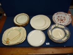 A quantity of plates including Wedgwood 'Queensware' and 'Kashmar',