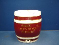 A Mendoza Sherry Barrell without tap, 12'' tall.