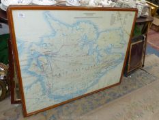 A framed Falklands Operation Corporate manoeuvre Map) for movements of major units of 3 Cdo BDE and