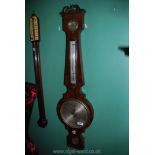 A four point banjo Barometer/thermometer by C & G Dixey, London.
