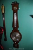 A four point banjo Barometer/thermometer by C & G Dixey, London.