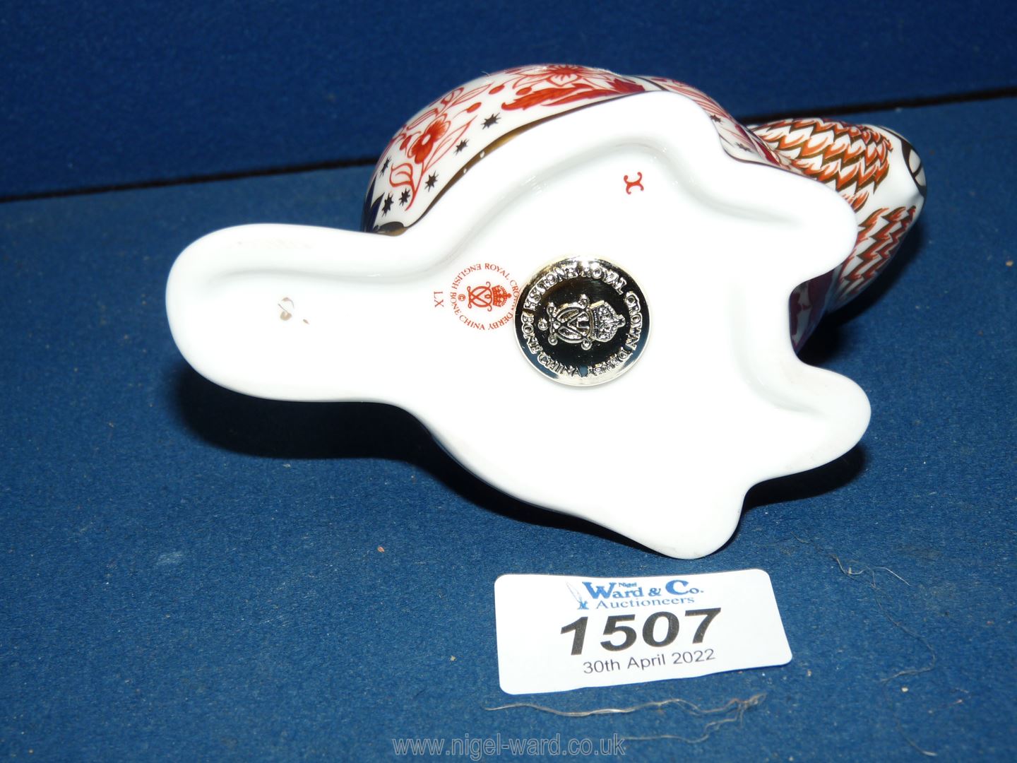 A Royal Crown Derby Beaver paperweight with silver stopper. - Image 2 of 2