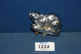 A Louis Lejeune car Mascot in the form of a rat, 3'' long, marked made in England, no.