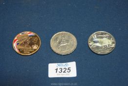 Three Commemorative coins: Elizabeth II Bailiwick of Guernsey 2010 - Five Pounds,