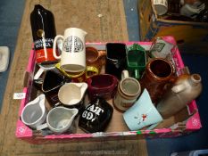 A quantity of pub whisky/water jugs.