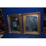 A pair of early gilt framed Mirrors, (some losses mainly to one), overall approx. 18 1/2" x 15".